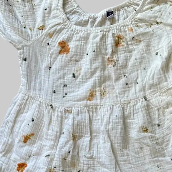 Eco Print Muslin Summer Dress With Pockets Size Women's M