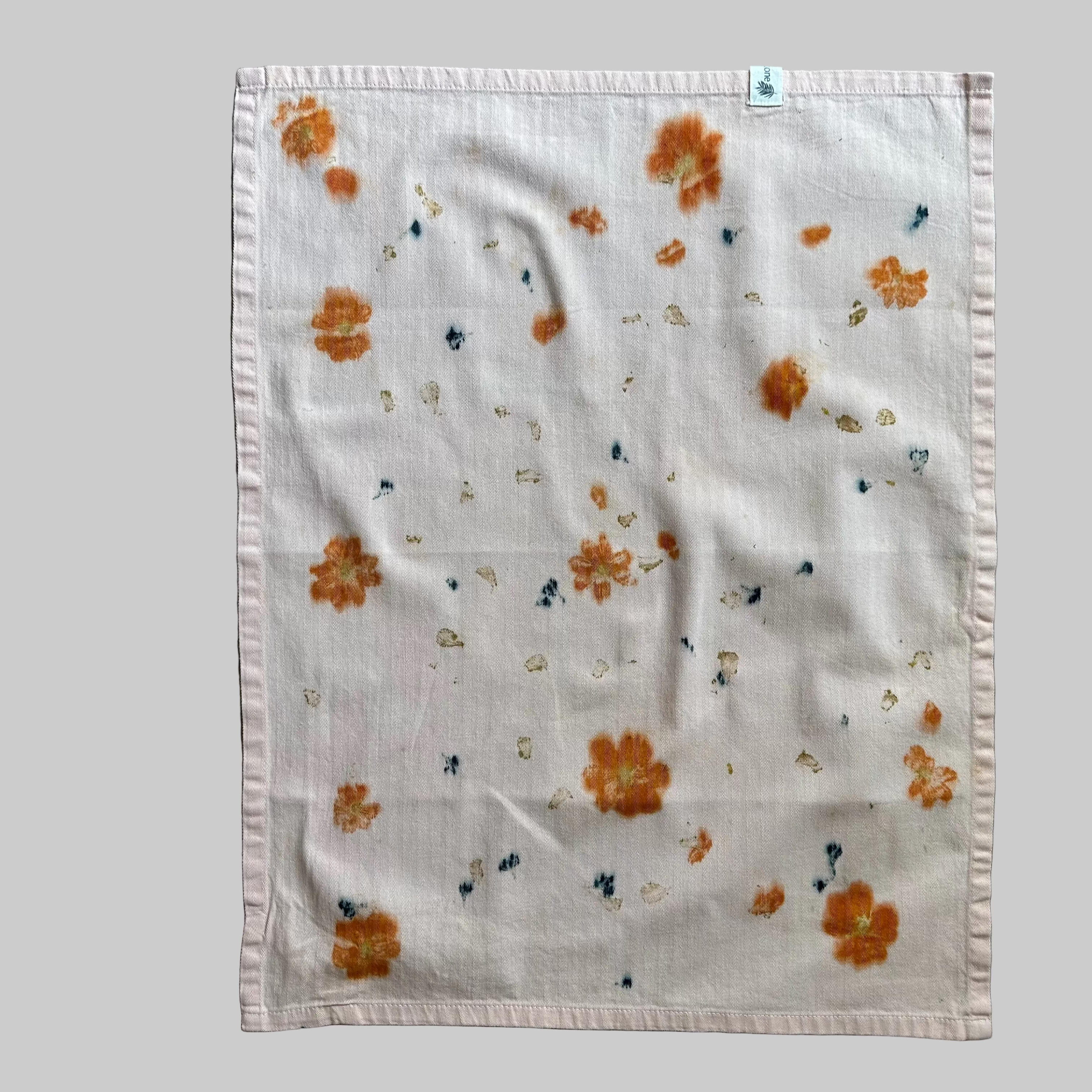 Eco Dyed | Rose Colored 100% Organic Cotton Tea Towel | Herringbone Weave