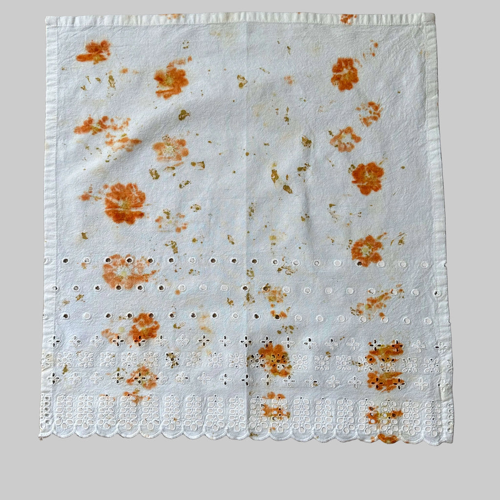 Dinner Cloth Napkin Cotton 4 Pack Vintage Rustic Premium Quality Napkin Cloth with Elegant Eyelet Lace for Everyday Use  18.5x20 in Eco Dyed