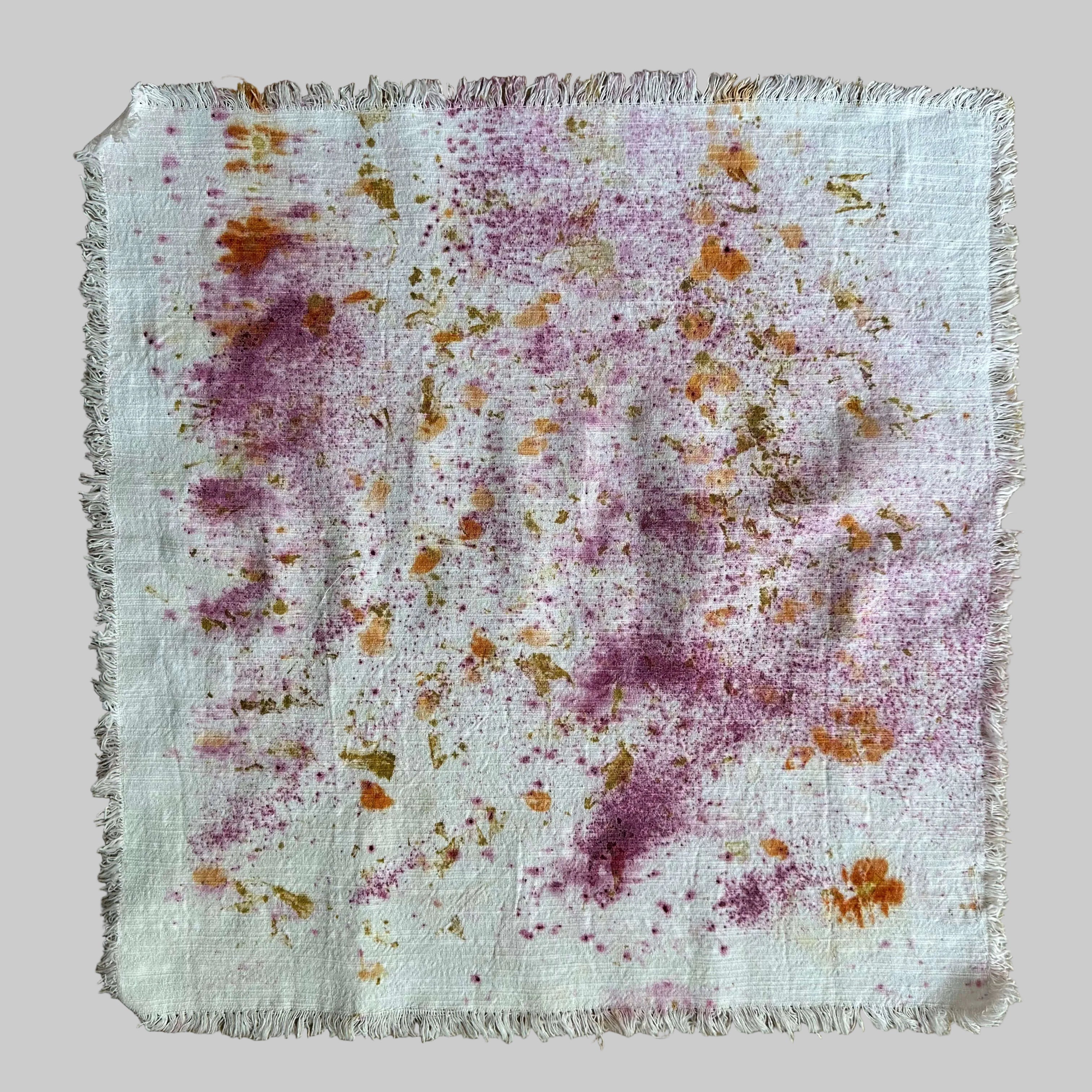 Eco Dyed Dinner Cloth Napkins | Frayed Edge | 4 pack | 18 inch x 18 inch