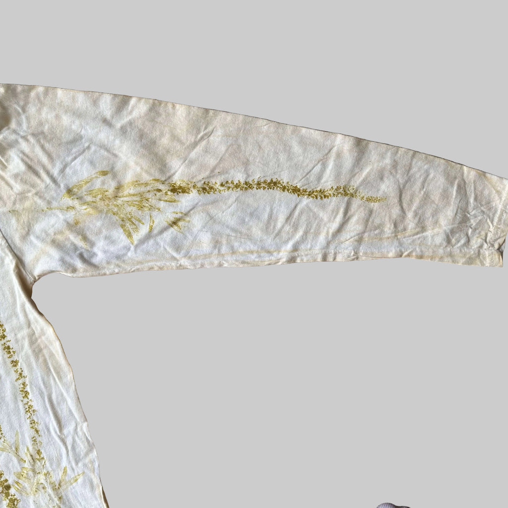 Eco Dyed Long Sleeved T-Shirt Unique Weld Print 100% Cotton Size M