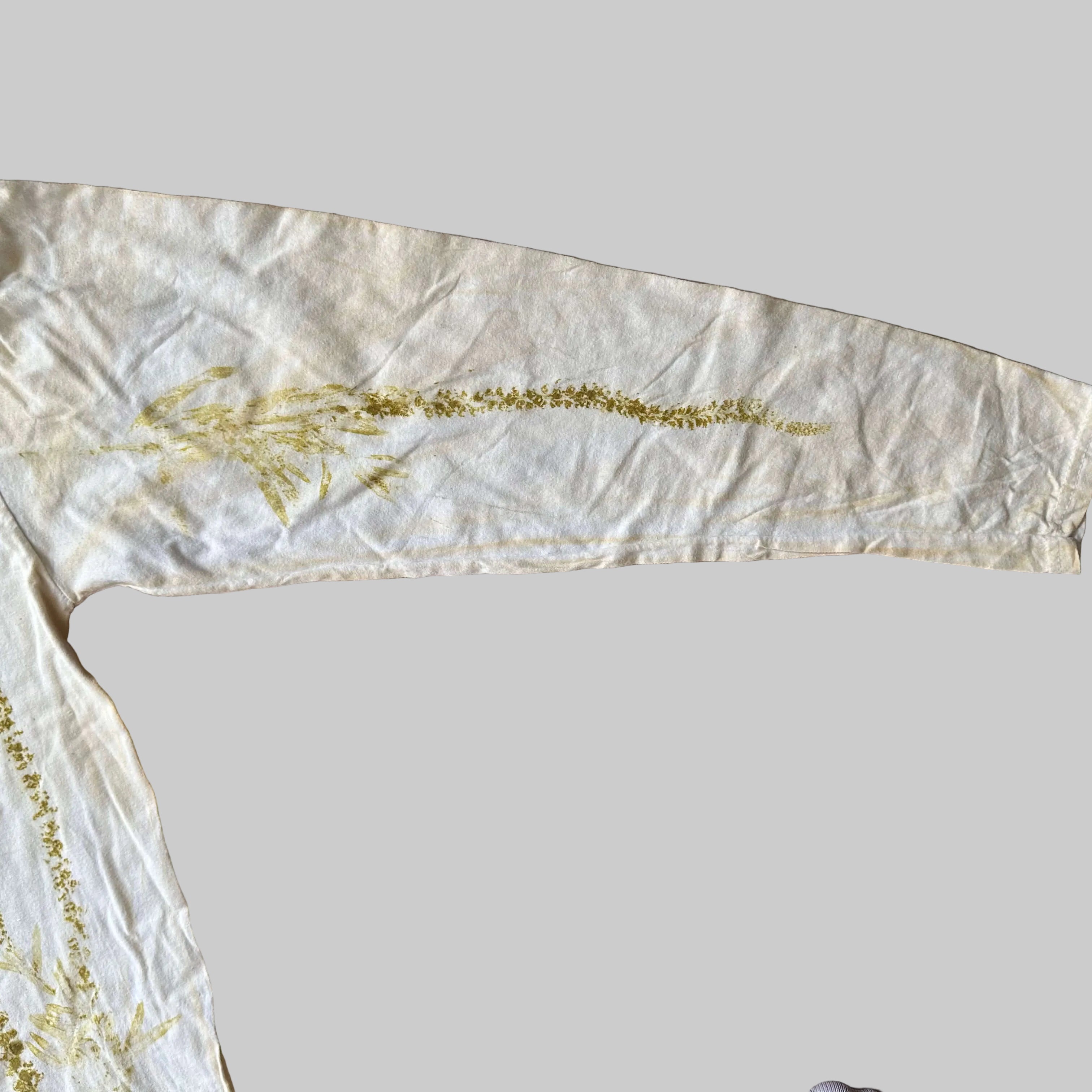 Eco Dyed Long Sleeved T-Shirt Unique Weld Print 100% Cotton Size M