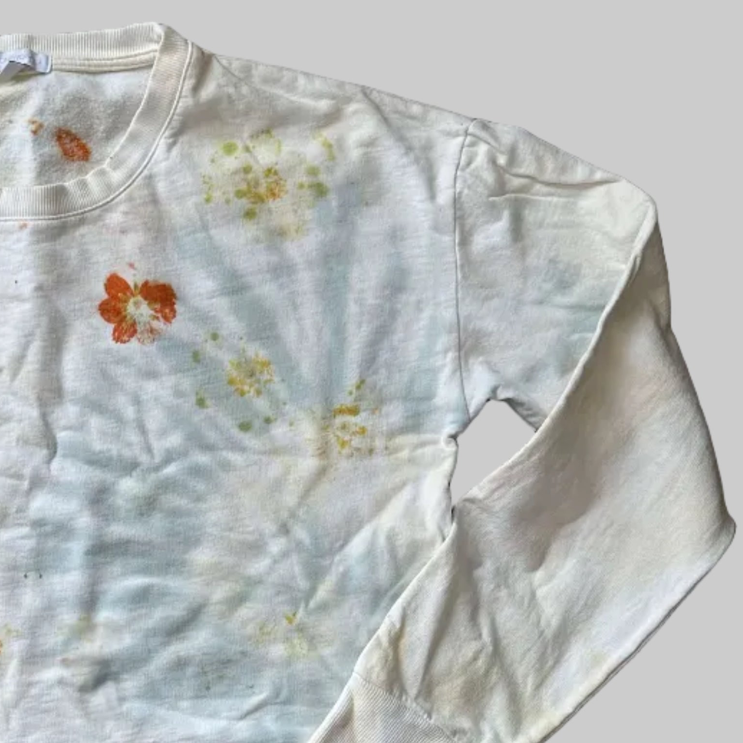 Eco-Dyed Women Cropped Tye Dyed Sweatshirt Long Sleeves Pullover Crop Tops