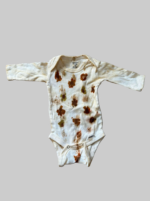 Baby Onsies Dyed With Marigolds and Coreopsis and Weld