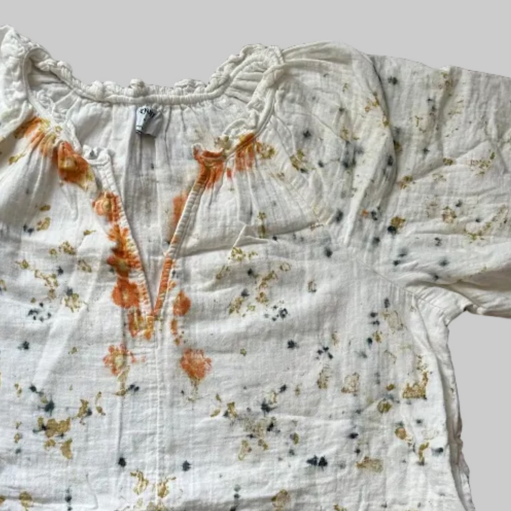 Eco Dyed Muslin Cotton Summer Dress With Pockets Women's Size XL