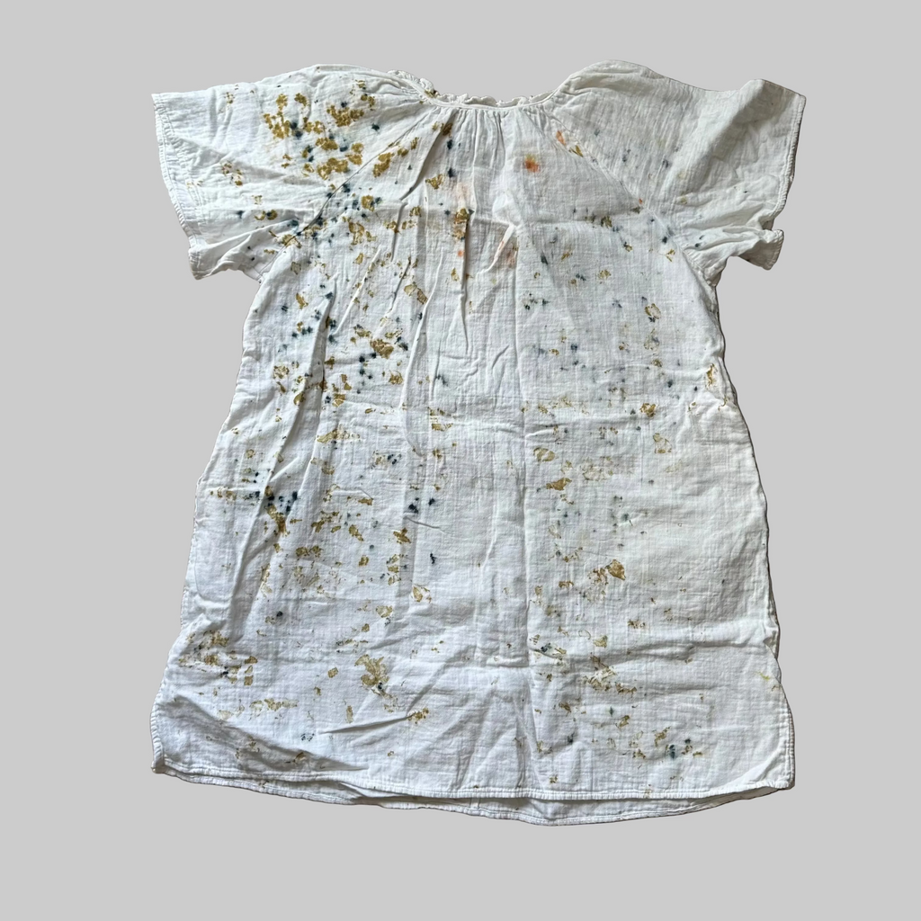 Eco Dyed Muslin Cotton Summer Dress With Pockets Women's Size XL