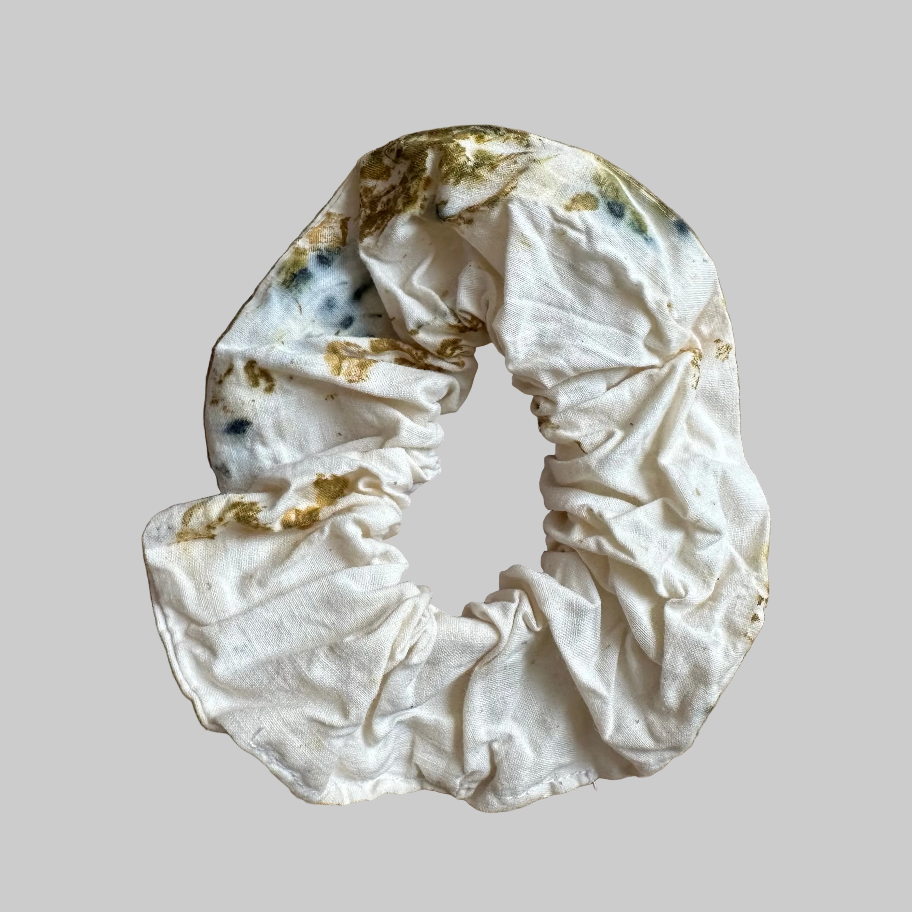 Marigold and Pincushion Flower Cotton Scrunchies