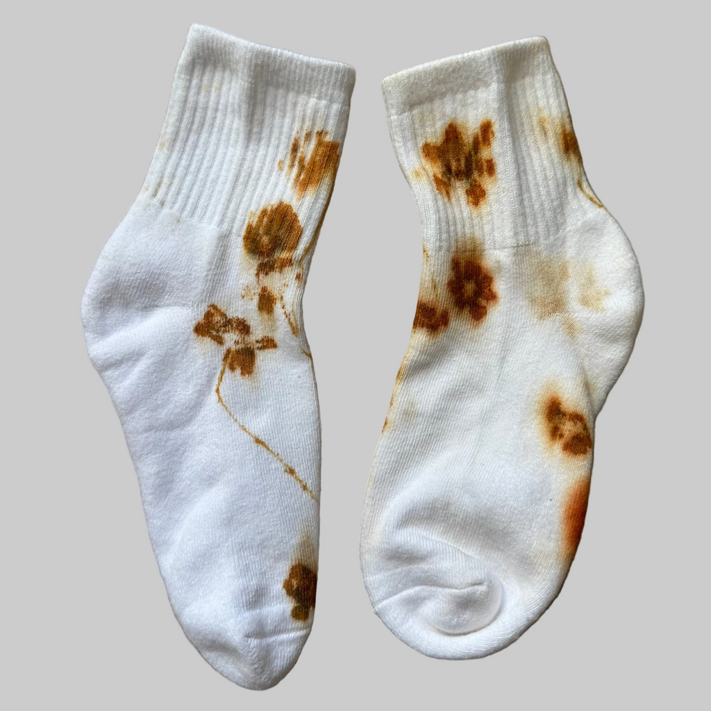 Eco Print Women's Cotton Cushioned Ankle Socks, Athletic Quarter Mini Crew Socks | Size 8-11 | 100% Cotton