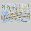Eco Printed Queen Cotton Pillowcase with Floral Embroidered Edge | 19 in x 28 in