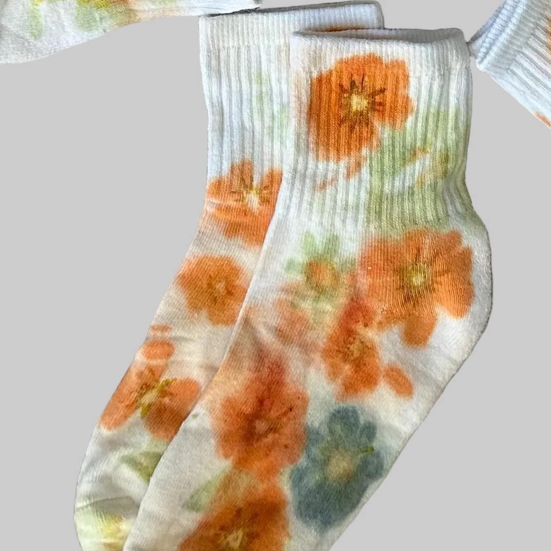 Eco Dyed Women's Cotton Cushioned Ankle Socks, Mini Crew Socks Size 5-8 M-L